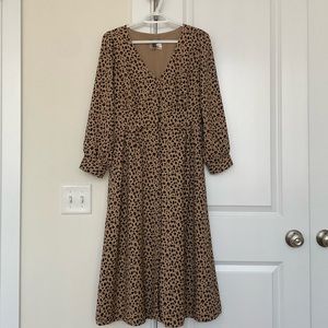J. Crew midi cheetah dress